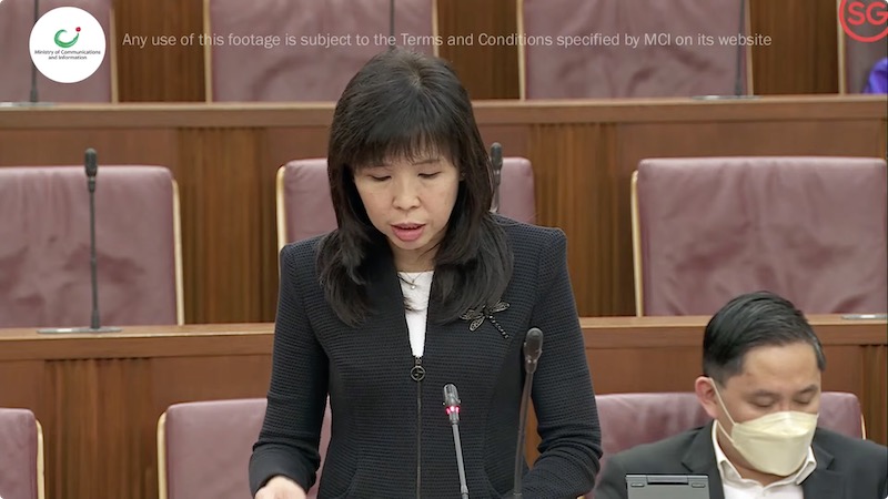 Jessica Tan giving a speech