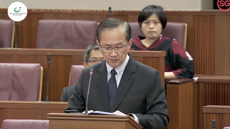 Lim Biow Chuan giving a speech