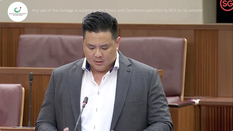 Mark Chay giving a speech