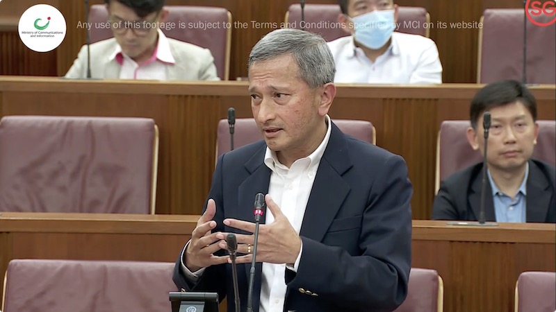 Vivian Balakrishnan giving a speech